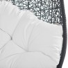Modway Encase Swing Outdoor Patio Lounge Chair - White - Seat Closeup Angle