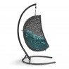 Modway Encase Swing Outdoor Patio Lounge Chair - Turquoise - Side Angle