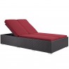 Modway Evince Double Outdoor Patio Chaise in Espresso White - Front Side Angle