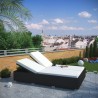 Modway Evince Double Outdoor Patio Chaise in Espresso White - Lifestyle