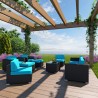 Modway Avia 10 Piece Outdoor Patio Sectional Set in Espresso Turquoise - Lifestyle