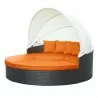Modway Quest Canopy Outdoor Patio Daybed in Espresso Orange - Front Side Angle - Modway Quest Canopy Outdoor Patio Daybed in Espresso Orange - Front Side Angle