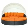 Modway Quest Canopy Outdoor Patio Daybed in Espresso Orange - Front Angle - Modway Quest Canopy Outdoor Patio Daybed in Espresso Orange - Front Angle