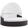 Modway Quest Canopy Outdoor Patio Daybed - Espresso White - Front Side Angle