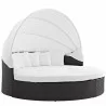 Modway Quest Canopy Outdoor Patio Daybed - Espresso White - Front Side Angle - Modway Quest Canopy Outdoor Patio Daybed - Espresso White - Front Side Angle