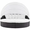Modway Quest Canopy Outdoor Patio Daybed - Espresso White - Front Angle - Modway Quest Canopy Outdoor Patio Daybed - Espresso White - Front Angle