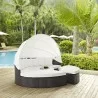 Modway Quest Canopy Outdoor Patio Daybed - Espresso White - Lifestyle - Modway Quest Canopy Outdoor Patio Daybed - Espresso White - Lifestyle