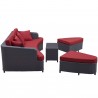 Modway Monterey 4 Piece Outdoor Patio Sofa Set - Brown Red - Side Angle