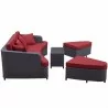 Modway Monterey 4 Piece Outdoor Patio Sofa Set - Brown Red - Side Angle - Modway Monterey 4 Piece Outdoor Patio Sofa Set - Brown Red - Side Angle