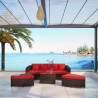 Modway Monterey 4 Piece Outdoor Patio Sofa Set - Brown Red - Lifestyle