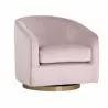 Sunpan Hazel Swivel Lounge Chair in Gold - Blush Sky - Front Side Angle - Sunpan Hazel Swivel Lounge Chair in Gold - Blush Sky - Front Side Angle