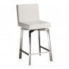 Moe's Home Collection Giro Swivel Counter Stool - White in Front Side Angle