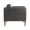 Sunpan Richmond Armchair - Brentwood Charcoal Leather - Side Angle