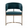Sunpan Marris Dining Armchair Gold-Danny Teal - Front Angle