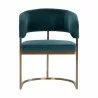 Sunpan Marris Dining Armchair Gold-Danny Teal - Front Angle - Sunpan Marris Dining Armchair Gold-Danny Teal - Front Angle