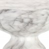 Sunpan Goya End Table Marble Look in White - Closeup Angle