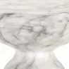 Sunpan Goya End Table Marble Look in White - Closeup Angle - Sunpan Goya End Table Marble Look in White - Closeup Angle