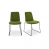 Moe's Home Collection Ruth Dining Chair in Green - Set of Two - Set in Front and Side Angle