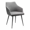 Moe's Home Collection Becket Dining Chair - Grey - Front Side Angle - Moe's Home Collection Becket Dining Chair - Grey - Front Side Angle