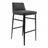 Moe's Home Collection Baron Barstool - Charcoal - Front Side Angle