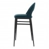 Moe's Home Collection Roger Barstool - Teal Velvet - Side Angle