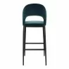 Moe's Home Collection Roger Barstool - Teal Velvet - Back Angle - Moe's Home Collection Roger Barstool - Teal Velvet - Back Angle