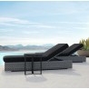 Sunset West Emerald II Wicker Chaise With Cushions In Sunbrella® Spectrum Carbon With Self Welt -  LIfestyle