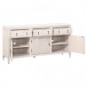 Essentials For Living Emerie Media Sideboard - Angled with both Drawers Opened
