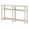 Essentials For Living Emerie Narrow Console Table - White Wash Pine, White Quartz - Front Side Angle - Essentials For Living Emerie Narrow Console Table - White Wash Pine, White Quartz - Front Side Angle