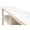 Essentials For Living Emerie Narrow Console Table - White Wash Pine, White Quartz - Side Closeup Top  Angle - Essentials For Living Emerie Narrow Console Table - White Wash Pine, White Quartz - Side Closeup Top  Angle