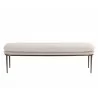 Sunpan Koffi Bench Dark Bronze-Chacha Cream Meg Taupe - Front Angle - Sunpan Koffi Bench Dark Bronze-Chacha Cream Meg Taupe - Front Angle