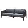 Cane_Line Encore 3-Seater Sofa,Soft Rope/Lava grey w/Cane-line AirTouch, dark grey