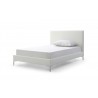 Whiteline Modern Living Liz Full Bed In Fully Upholstered Dark White Faux leather - Angled