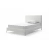 Whiteline Modern Living Liz Full Bed In Fully Upholstered Dark White Faux leather - Angled - Whiteline Modern Living Liz Full Bed In Fully Upholstered Dark White Faux leather - Angled