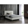 Whiteline Modern Living Liz Full Bed In Fully Upholstered Dark White Faux leather - Lifestyle