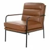 Moe's Home Collection Verlaine Armchair, Chestnut Brown - Front Side View - Moe's Home Collection Verlaine Armchair, Chestnut Brown - Front Side View