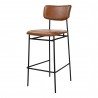 Moe's Home Collection Sailor Bar Stool, Brown - Front Side View