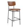 Moe's Home Collection Sailor Bar Stool, Brown - Front Side Angle