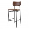 Moe's Home Collection Sailor Bar Stool, Dark Brown - Front Side Angle