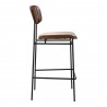 Moe's Home Collection Sailor Bar Stool, Dark Brown - Side Angle