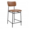 Moe's Home Collection Sailor Counter Stool, Brown - Front Side View
