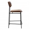 Moe's Home Collection Sailor Counter Stool, Dark Brown - Side Angle