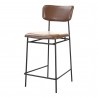 Moe's Home Collection Sailor Counter Stool, Dark Brown - Front Side Angle