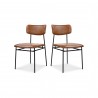 Moe's Home Collection Sailor Dining Chair Brown - Set in Front Side Angle