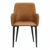 Moe's Home Collection Cantata Dining Chair Mayon Tawny Vegan Leather - Set of Two - Front  Angle - Moe's Home Collection Cantata Dining Chair Mayon Tawny Vegan Leather - Set of Two - Front  Angle