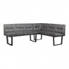 Moe's Home Collection Hanlon Corner Bench - Dark Grey - Front Side Angle