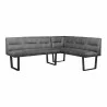 Moe's Home Collection Hanlon Corner Bench - Dark Grey - Front Side Angle - Moe's Home Collection Hanlon Corner Bench - Dark Grey - Front Side Angle