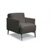 Eros Chair In Leather Dark Grey