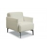 Eros Chair In Leather Light Grey