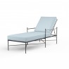Provence Chaise Lounge in Canvas Skyline w/ Self Welt - Front Side Angle